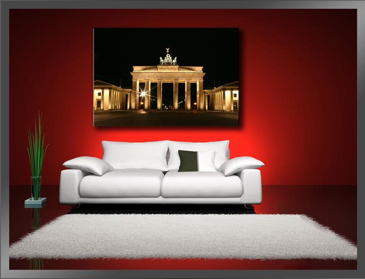 Brandenburg Gate Leinwandbild 120x80cm fertig gerahmt – Ansicht 2