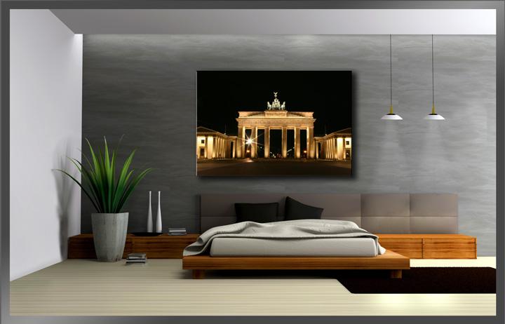 Brandenburg Gate Leinwandbild 120x80cm fertig gerahmt – Ansicht 3