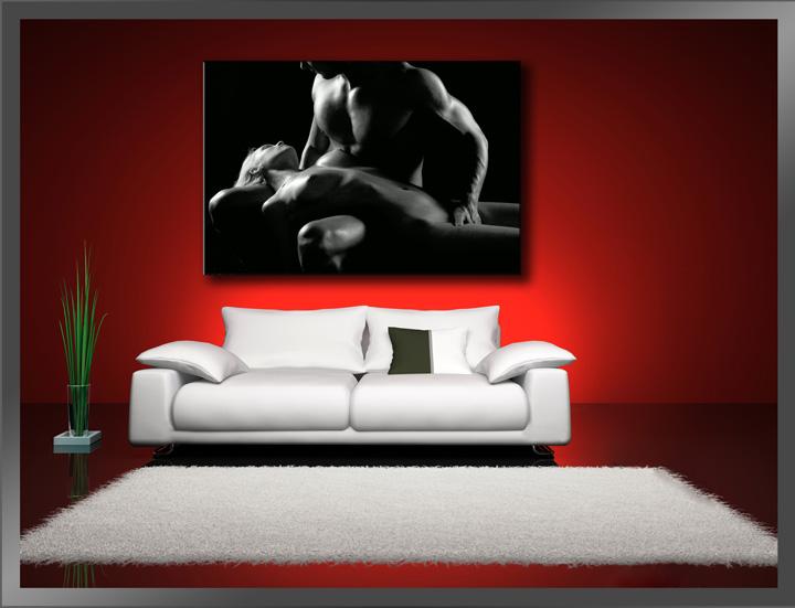 Modernes Leinwandbild mit Frau-Motiv in Schwarz-Weiß – Ansicht 2