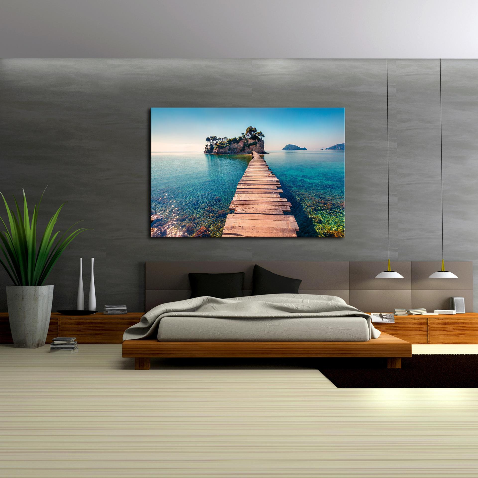Traum Insel Leinwandbild 120x80cm mit Echtholzrahmen – Ansicht 2