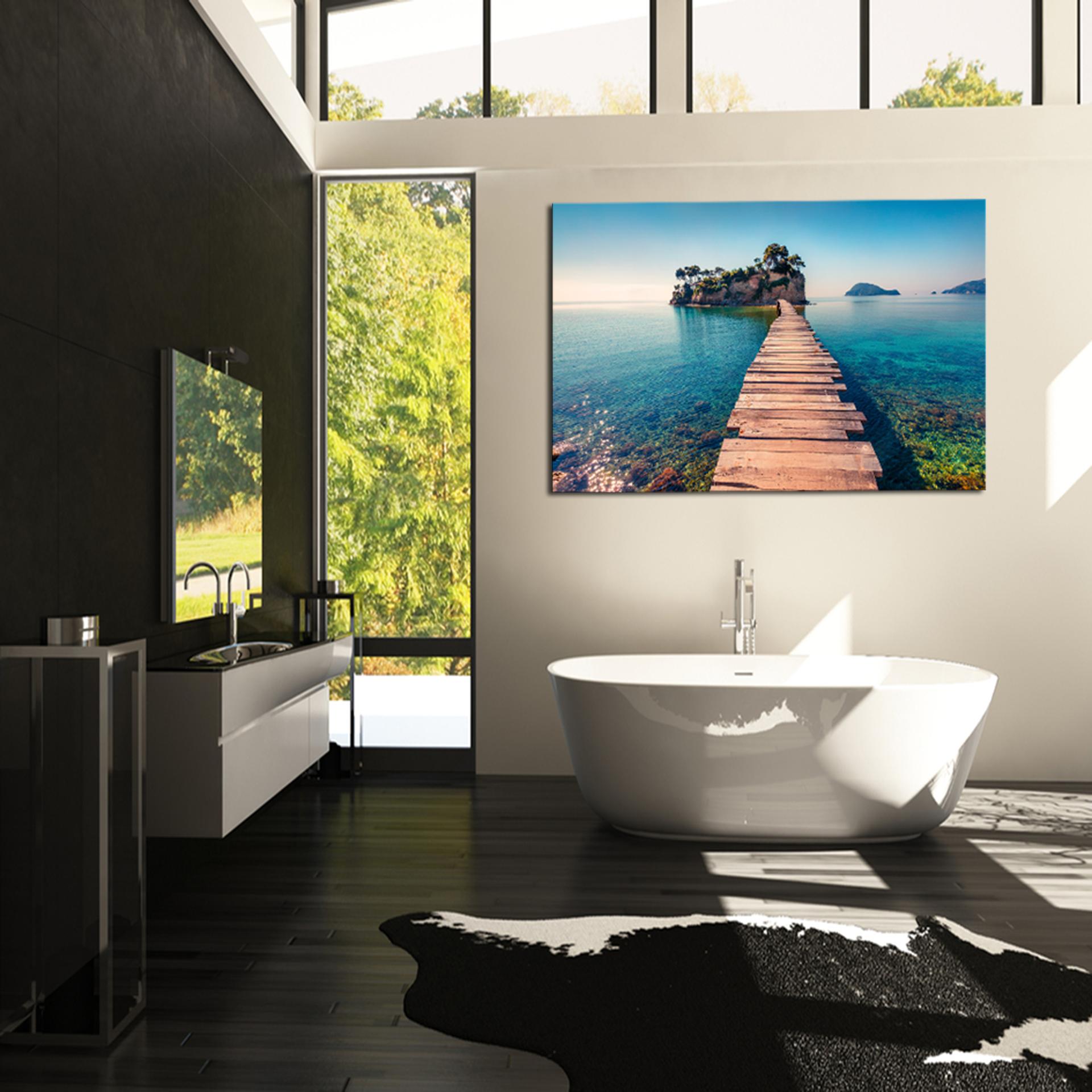 Traum Insel Leinwandbild 120x80cm mit Echtholzrahmen – Ansicht 3