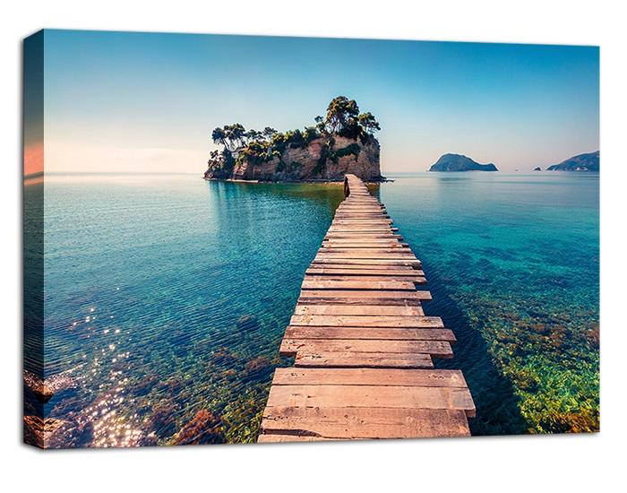 Traum Insel Leinwandbild 120x80cm mit Echtholzrahmen – Ansicht 4