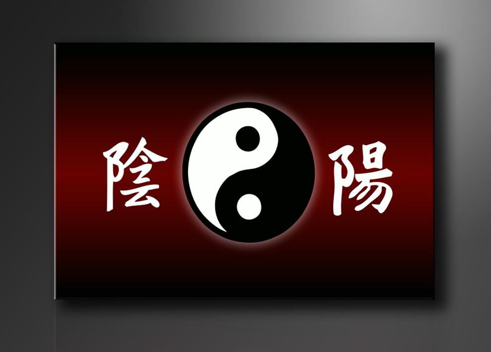 Yin Yang Leinwandbild 120x80cm fertig gerahmt – Ansicht 4