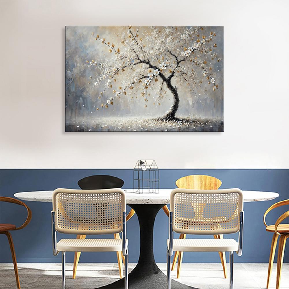 Abstraktes Leinwandbild Baum 120x80cm fertig gerahmt – Ansicht 4