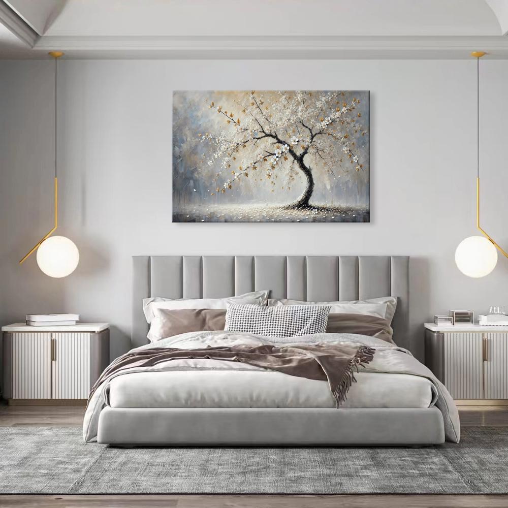 Abstraktes Leinwandbild Baum 120x80cm fertig gerahmt – Ansicht 5