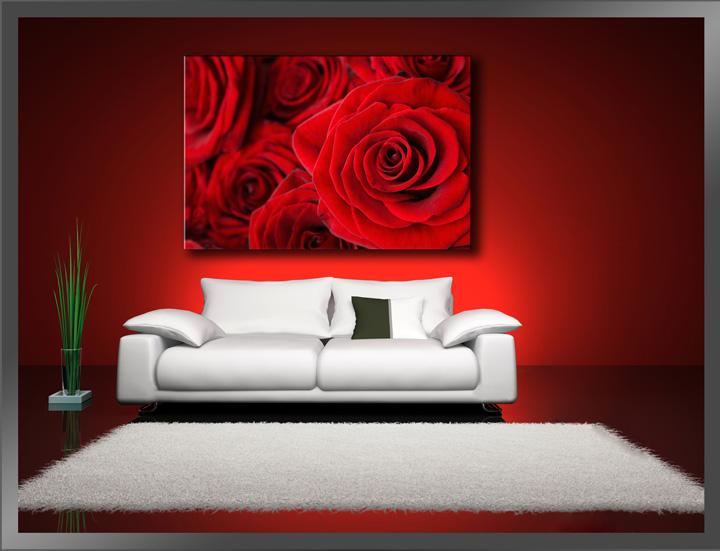 Rotes Rosen Leinwandbild 120x80 cm – XXL Wandbild günstig – Ansicht 2