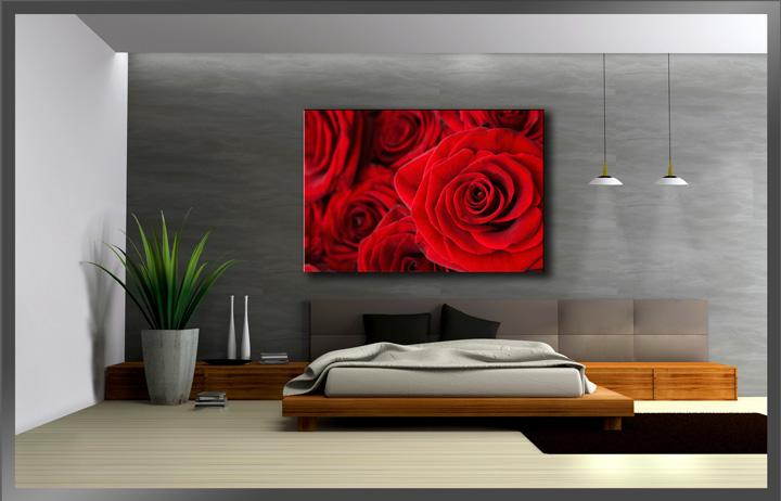 Rotes Rosen Leinwandbild 120x80 cm – XXL Wandbild günstig – Ansicht 3