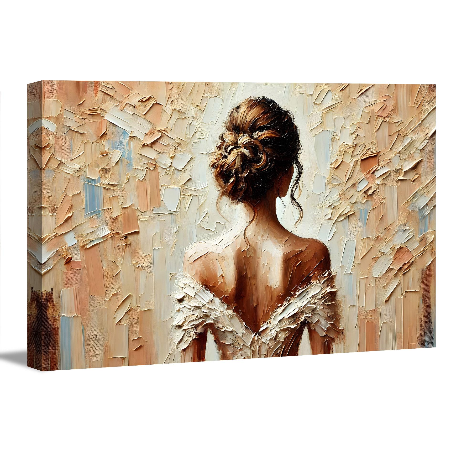 Schöne Frau im eleganten Kleid – Leinwandbild 120x80 cm