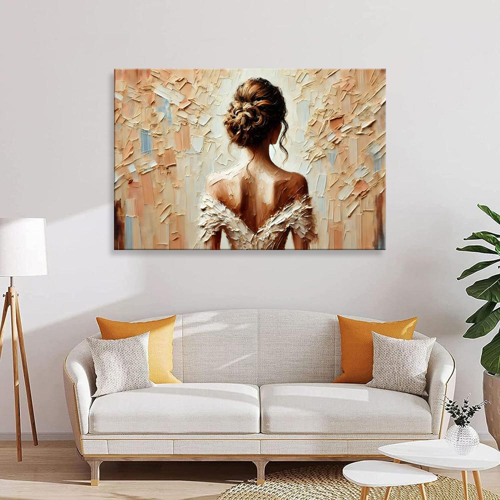 Schöne Frau im eleganten Kleid – Leinwandbild 120x80 cm – Ansicht 2