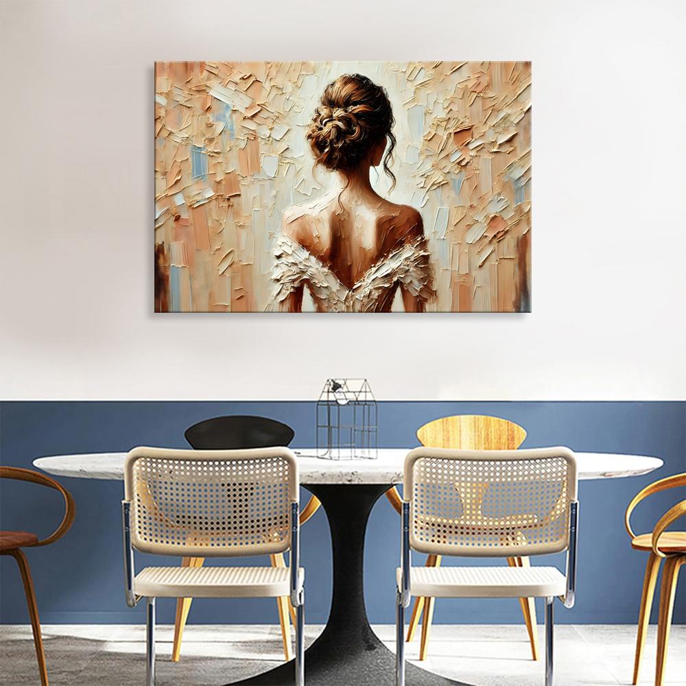 Schöne Frau im eleganten Kleid – Leinwandbild 120x80 cm – Ansicht 3