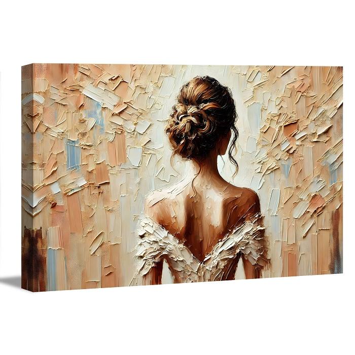 Schöne Frau im eleganten Kleid – Leinwandbild 120x80 cm – Ansicht 5