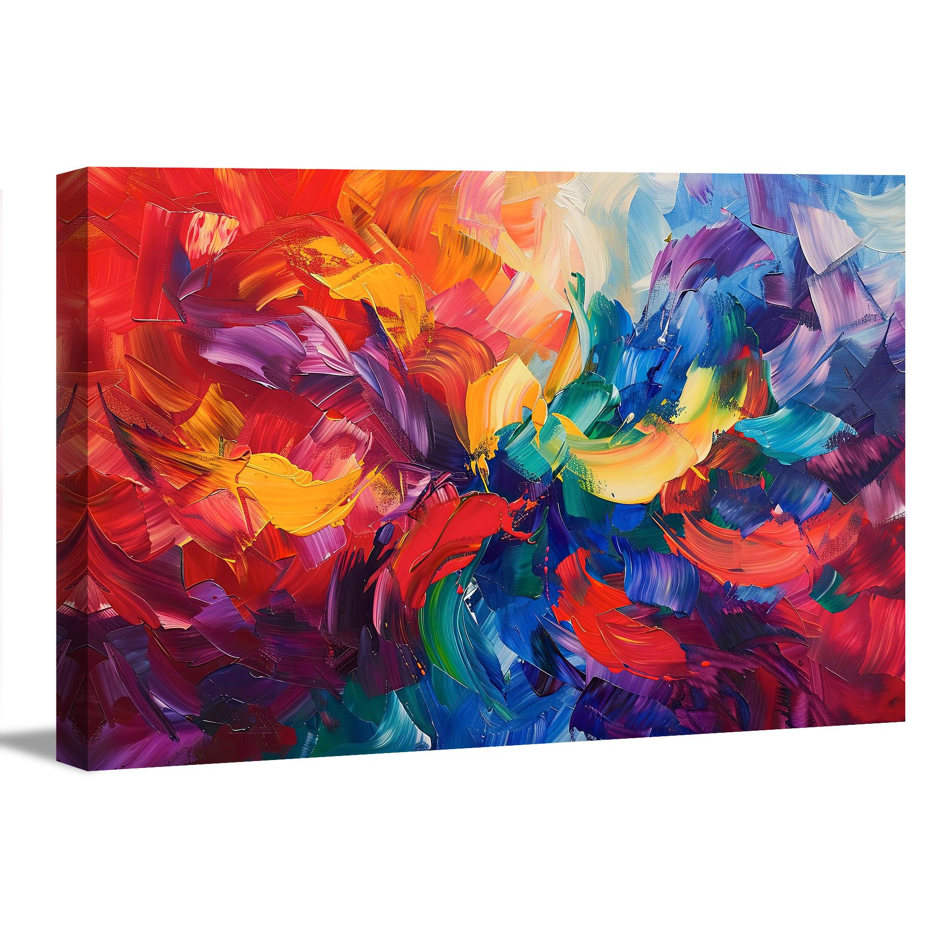 Buntes Leinwandbild abstrakte Malerei 120x80 cm