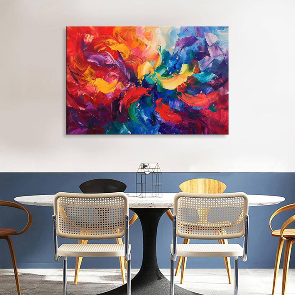 Buntes Leinwandbild abstrakte Malerei 120x80 cm – Ansicht 5