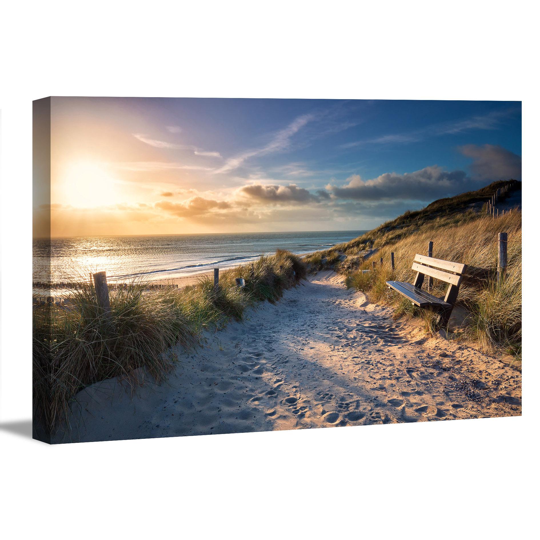 Leinwandbild Nordsee Dünen – 120x80cm fertig gerahmt kaufen