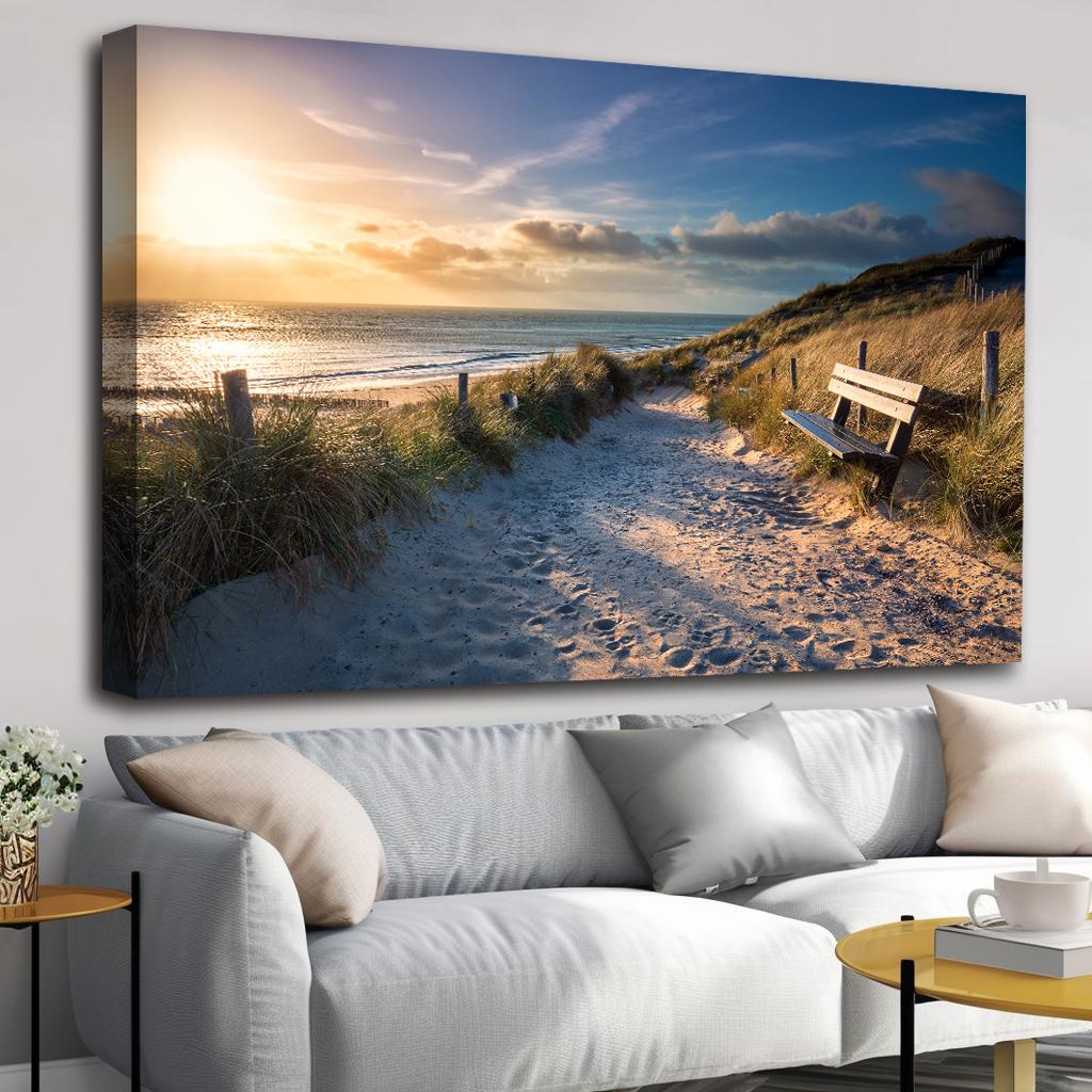 Leinwandbild Nordsee Dünen – 120x80cm fertig gerahmt kaufen – Ansicht 4