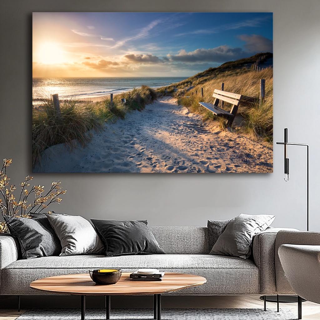 Leinwandbild Nordsee Dünen – 120x80cm fertig gerahmt kaufen – Ansicht 5