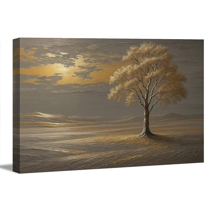 Goldener Baum Leinwandbild 120x80 cm – fertig gerahmt – Ansicht 9