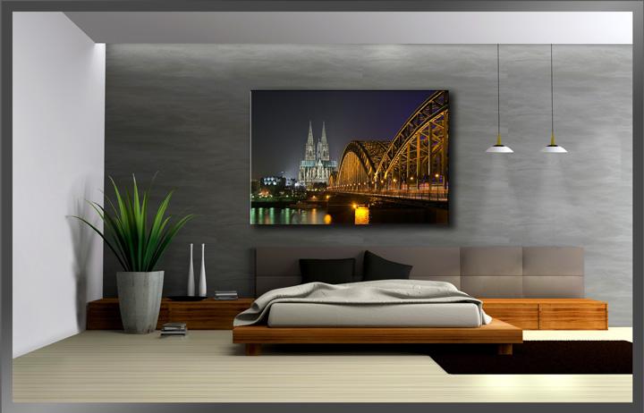 Köln Leinwandbild 120x80cm - Fertig gerahmt und sofort einsatzbereit – Ansicht 3