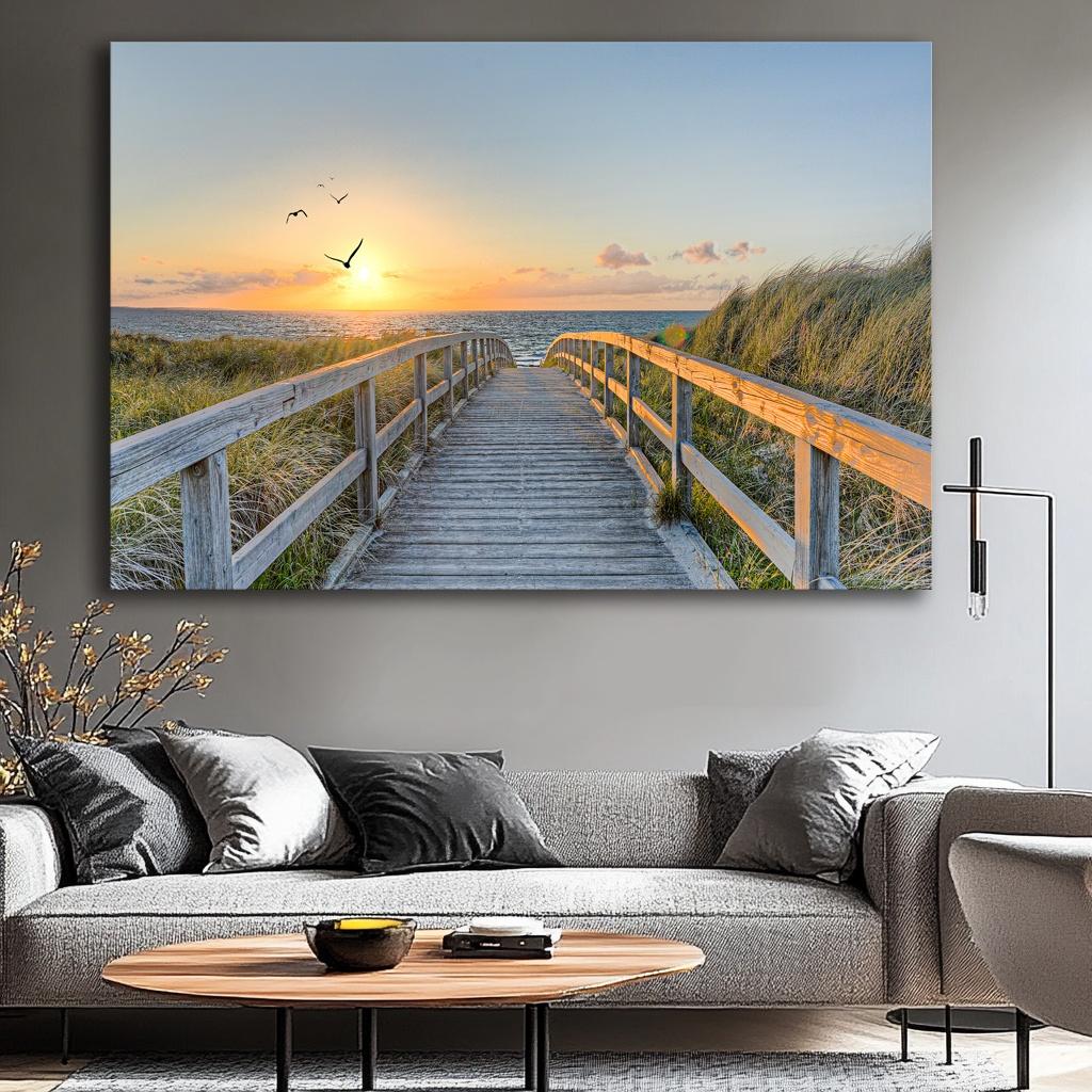 Leinwandbild Nordsee Ostsee – 120 x 80 cm mit Echtholzrahmen – Ansicht 3
