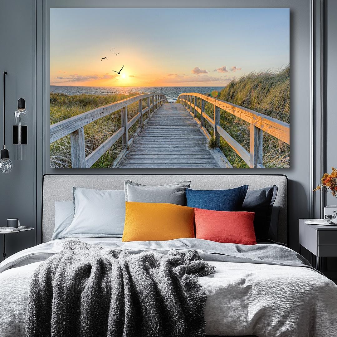 Leinwandbild Nordsee Ostsee – 120 x 80 cm mit Echtholzrahmen – Ansicht 4