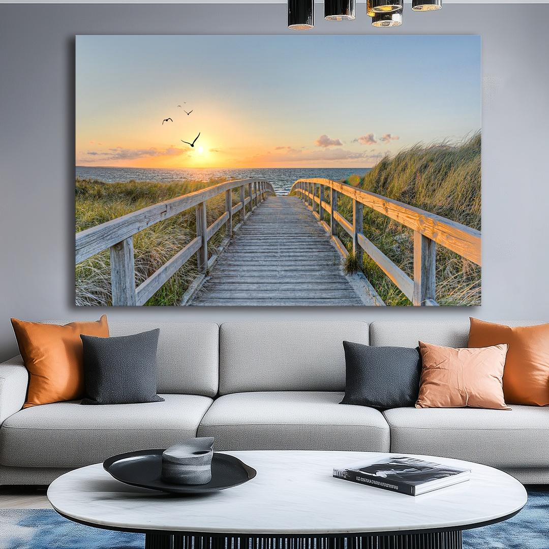 Leinwandbild Nordsee Ostsee – 120 x 80 cm mit Echtholzrahmen – Ansicht 5