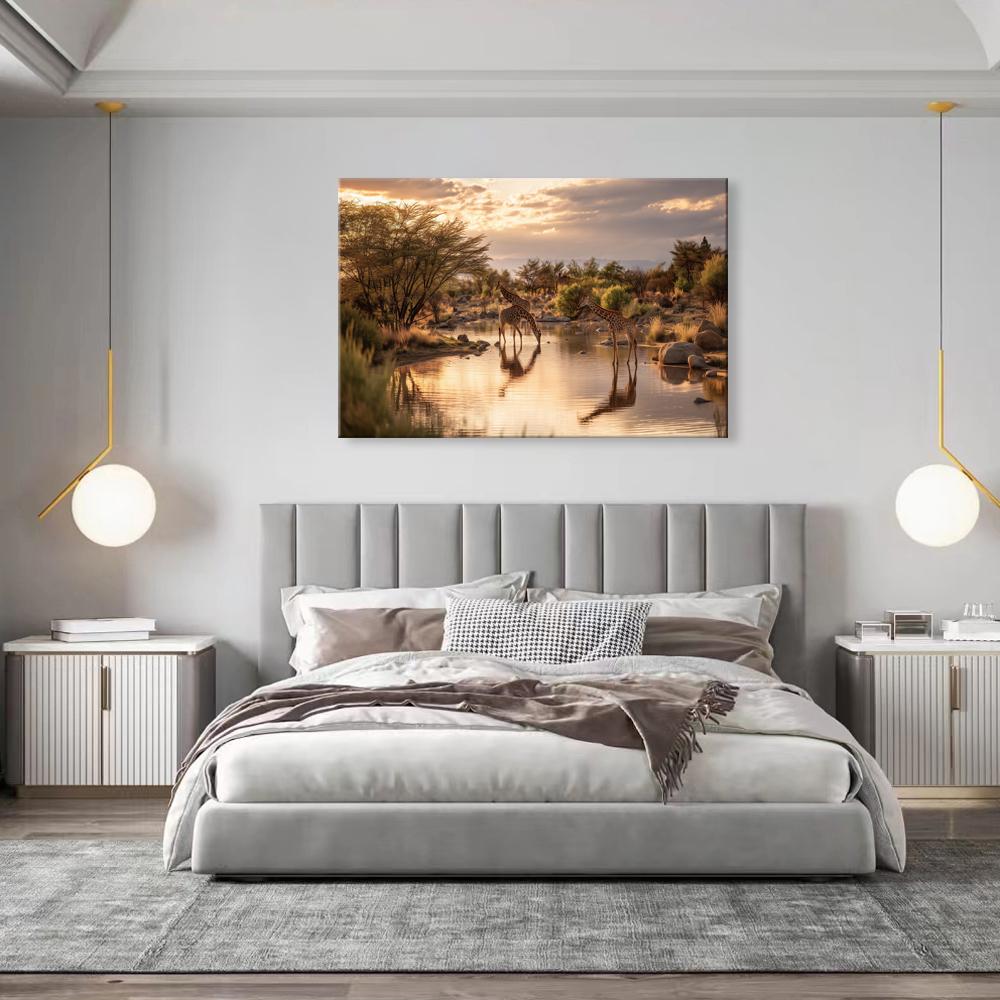 Bild fertig gerahmt Afrika Giraffen Savanne 120 x 80 cm 5079 – Ansicht 2