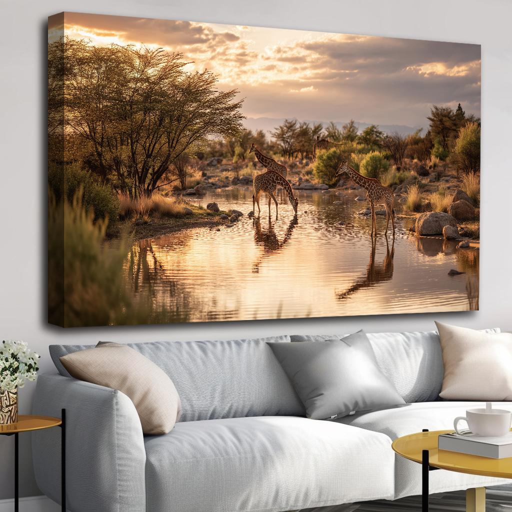 Bild fertig gerahmt Afrika Giraffen Savanne 120 x 80 cm 5079 – Ansicht 3