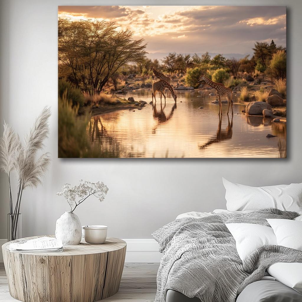 Bild fertig gerahmt Afrika Giraffen Savanne 120 x 80 cm 5079 – Ansicht 4