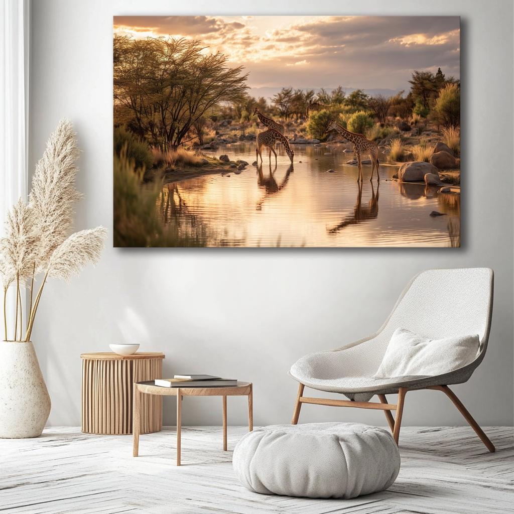 Bild fertig gerahmt Afrika Giraffen Savanne 120 x 80 cm 5079 – Ansicht 6