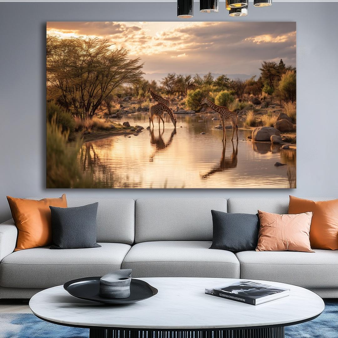 Bild fertig gerahmt Afrika Giraffen Savanne 120 x 80 cm 5079 – Ansicht 7