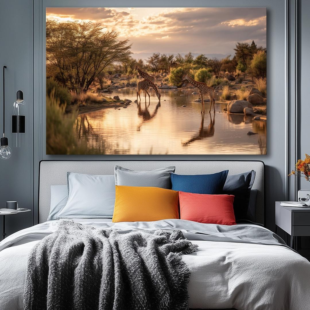 Bild fertig gerahmt Afrika Giraffen Savanne 120 x 80 cm 5079 – Ansicht 8