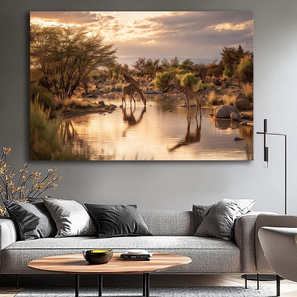 Bild fertig gerahmt Afrika Giraffen Savanne 120 x 80 cm 5079 – Ansicht 9
