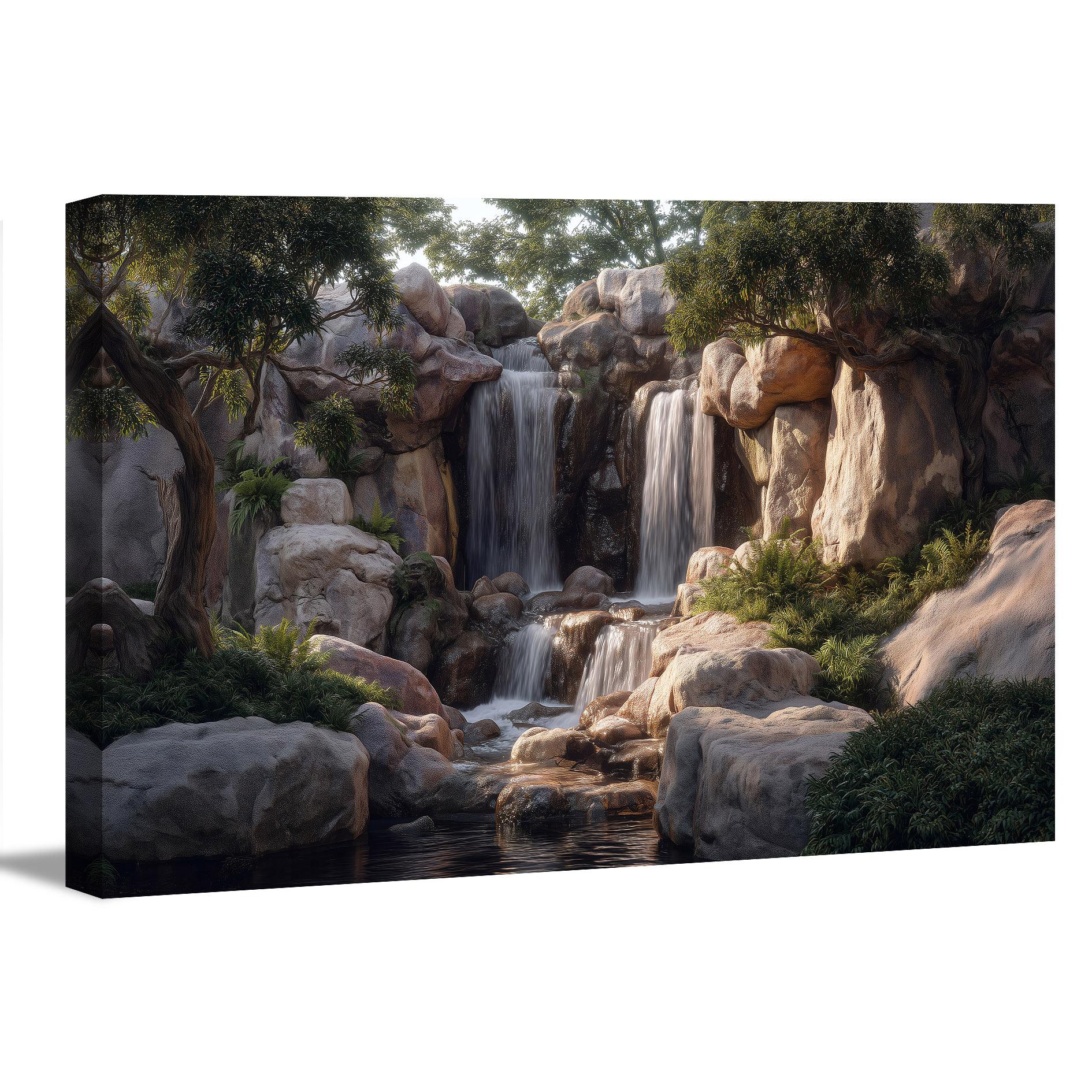 Bild fertig gerahmt Wasserfall 120 x 80 cm 5083