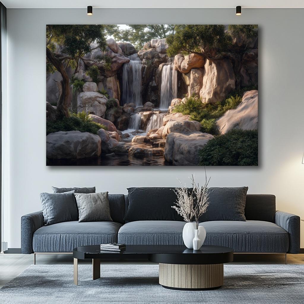 Bild fertig gerahmt Wasserfall 120 x 80 cm 5083 – Ansicht 4