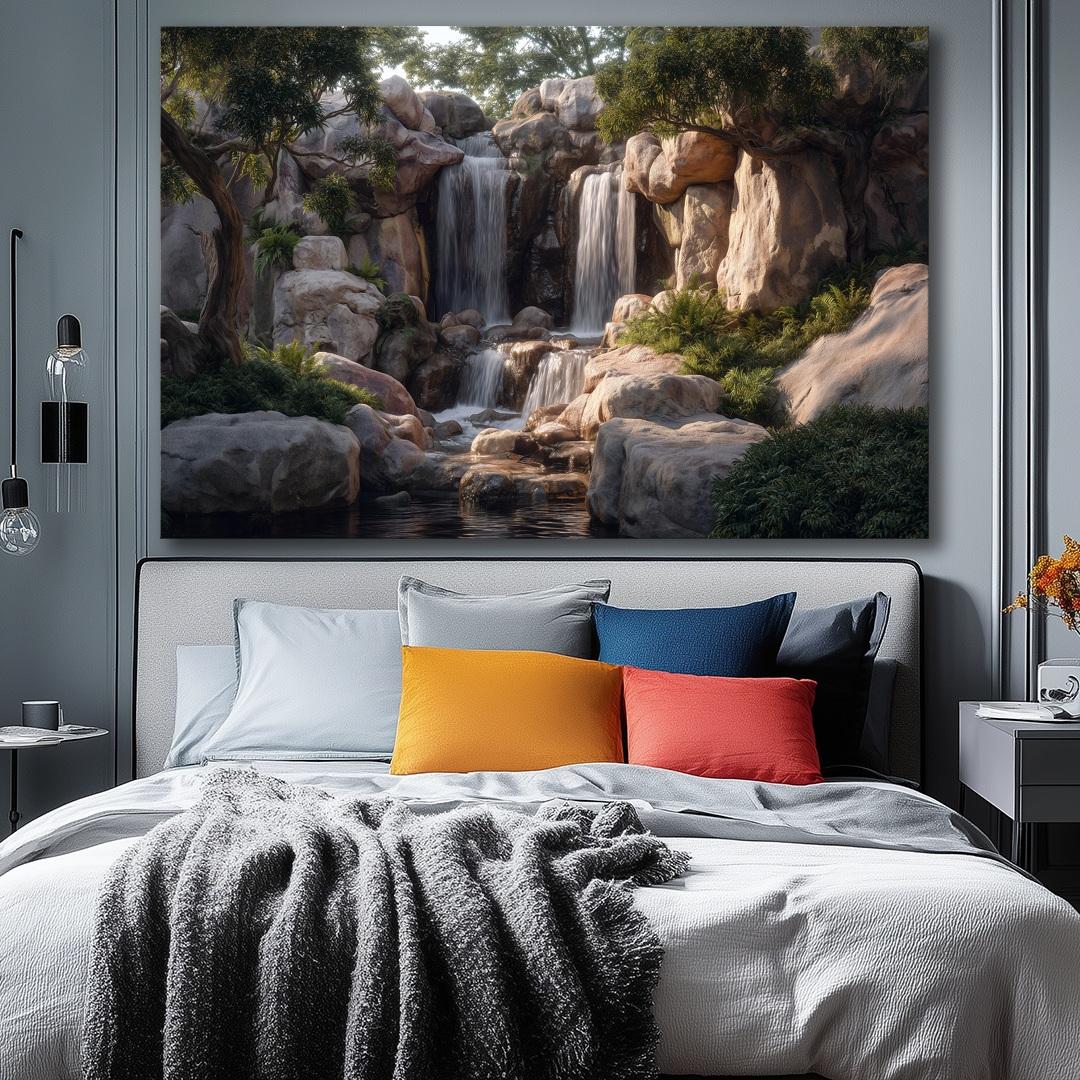 Bild fertig gerahmt Wasserfall 120 x 80 cm 5083 – Ansicht 7