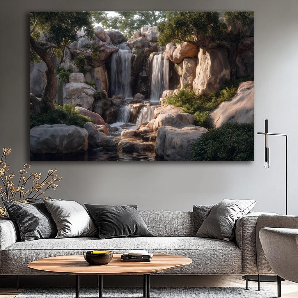 Bild fertig gerahmt Wasserfall 120 x 80 cm 5083 – Ansicht 8