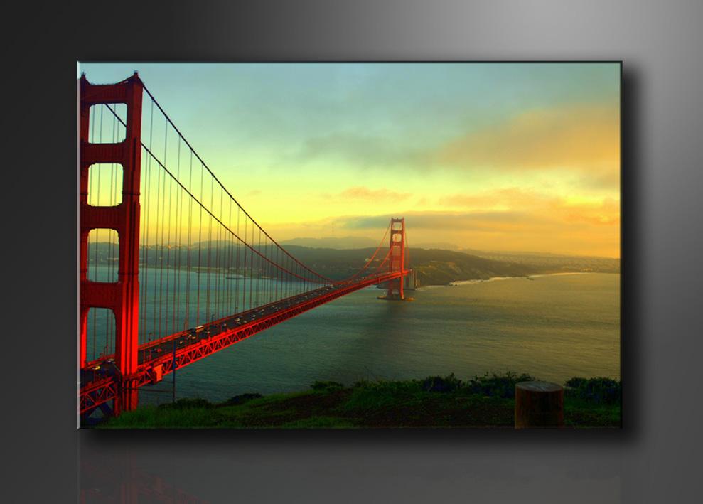 Golden Gate Bridge Leinwandbild 120x80cm mit Rahmen – Ansicht 4