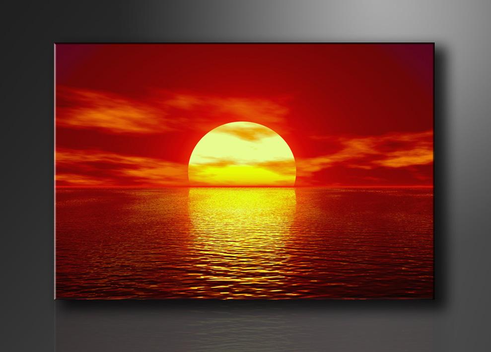 Sonnenuntergang Leinwandbild 120x80cm mit Rahmen – Ansicht 4