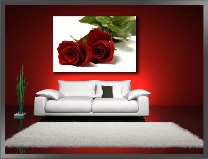 Rose Rot Bilder fertig gerahmt Bild 120x80cm XXL 5095 – Ansicht 2