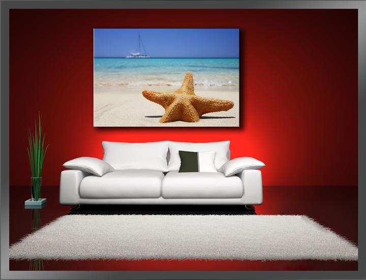 Strand Leinwandbild 120x80cm fertig gerahmt günstig kaufen – Ansicht 2