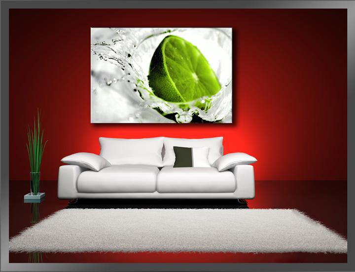 Leinwandbild Lime grün 120x80 cm mit Rahmen – Ansicht 2