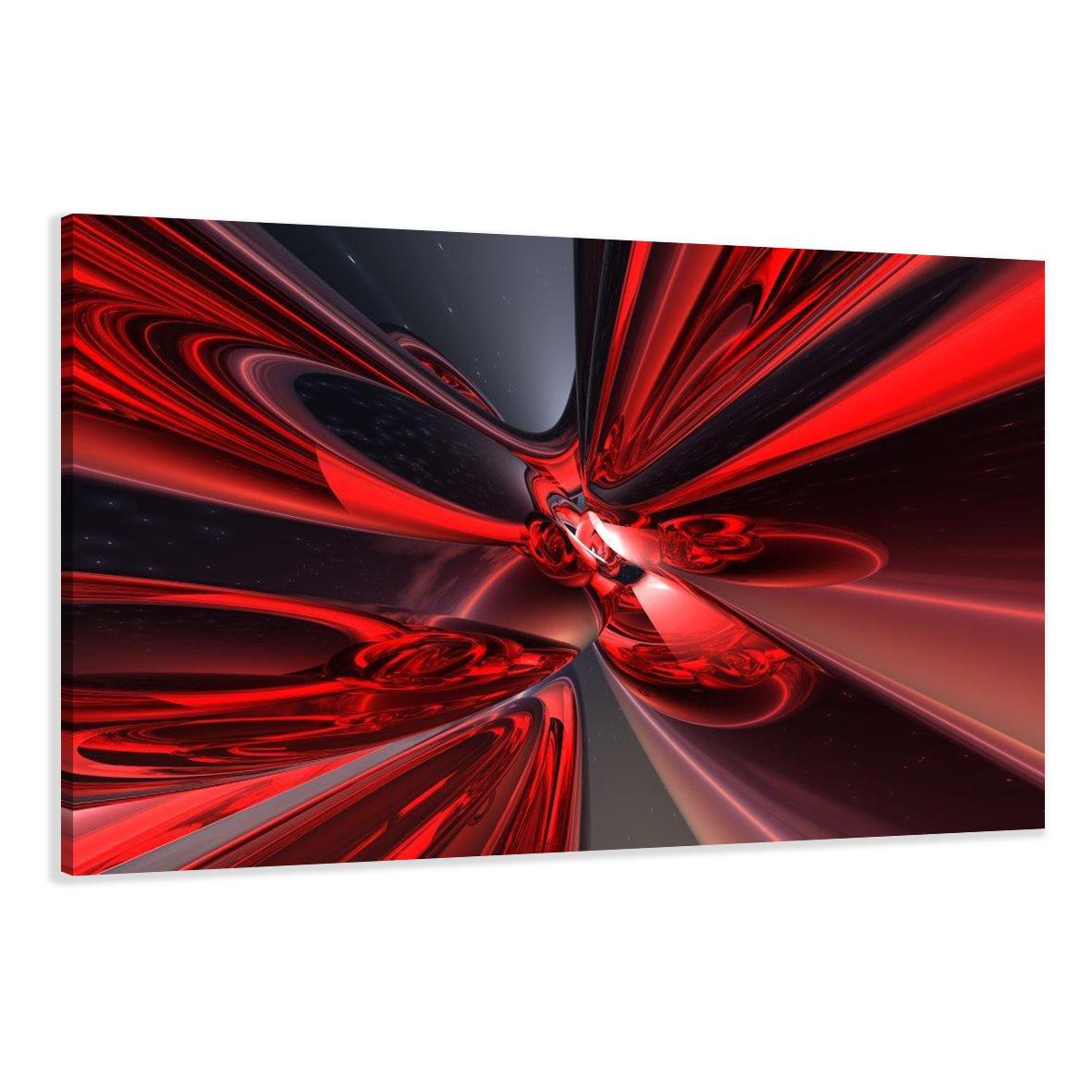 Modernes Leinwandbild Rot Abstrakt – 120x80cm Wandbild