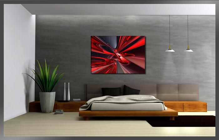 Modernes Leinwandbild Rot Abstrakt – 120x80cm Wandbild – Ansicht 3