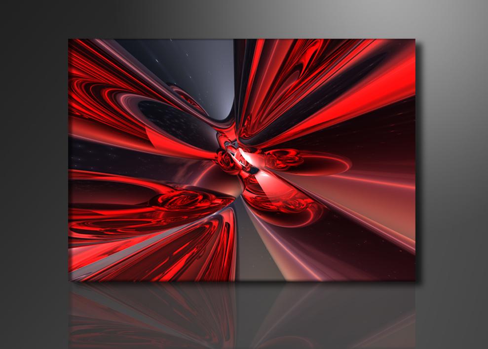 Modernes Leinwandbild Rot Abstrakt – 120x80cm Wandbild – Ansicht 4