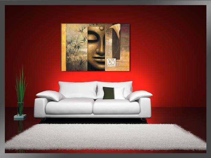 Buddha Leinwandbild 120x80 cm fertig gerahmt – Ansicht 2