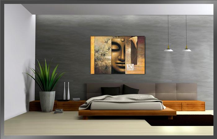 Buddha Leinwandbild 120x80 cm fertig gerahmt – Ansicht 3