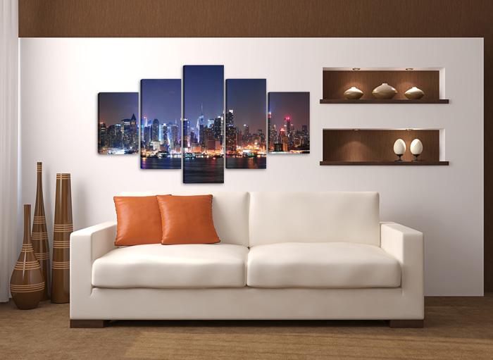 New York Leinwandbild 150x80 cm - 5-teilige Wanddeko – Ansicht 3