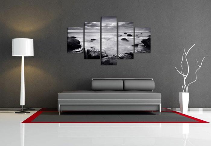 Ozean Leinwandbild 5teilig 150x80cm mit Rahmen – Ansicht 2