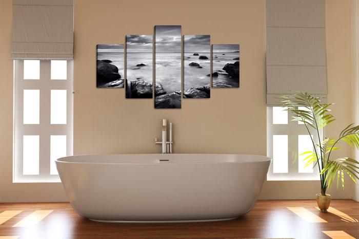 Ozean Leinwandbild 5teilig 150x80cm mit Rahmen – Ansicht 3