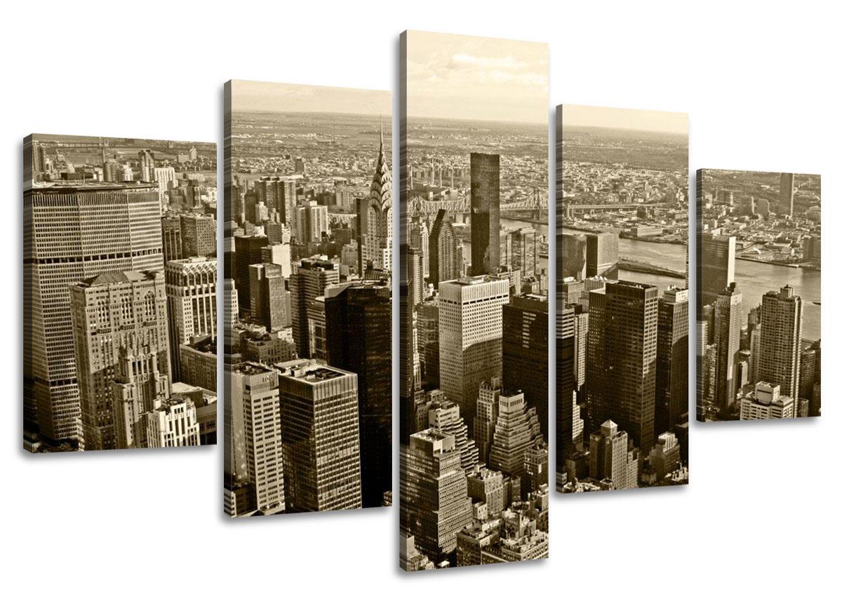 Leinwand Bild fert gerahmt New York Skyline 160cm XXL 5 5514 !!Auslaufmodell !! – Leinwandbild 160x80 cm 5-teilig kaufen